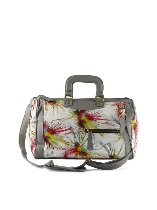 Kiara Women Graphiti White Handbag