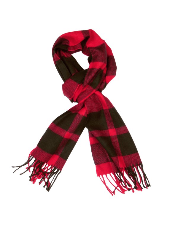 Lino Perros Men Red Check Scarf