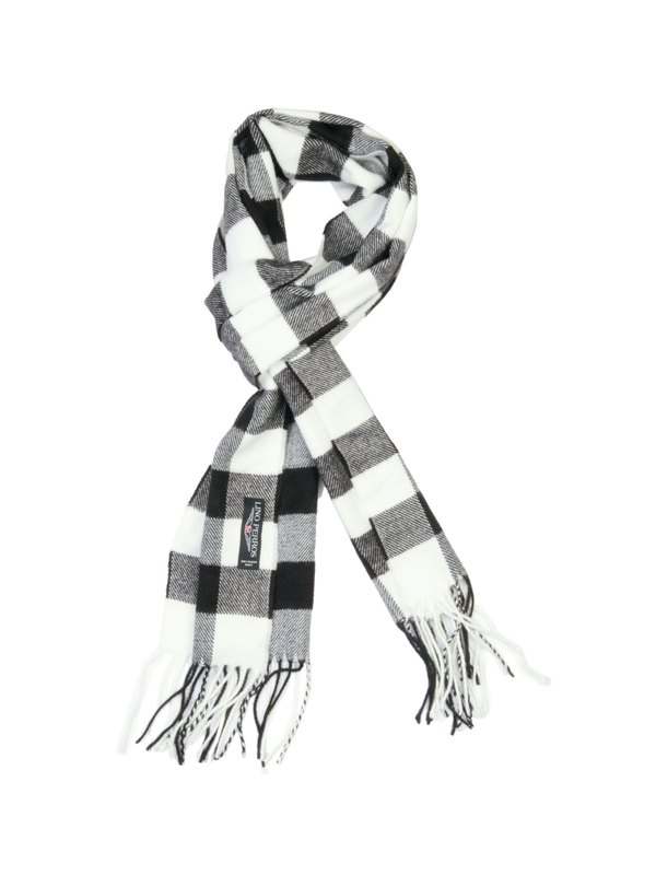 Lino Perros Men Black Check Scarf