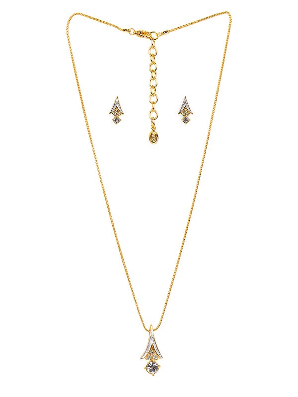 Estelle Women Gold Earring & Pendant Set