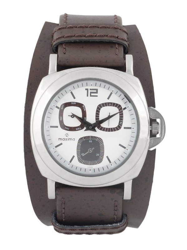 Maxima Men White Dial Analog Chronograph Watch