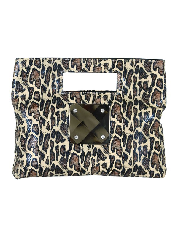Murcia Women Snake Print Bag Brown Handbags
