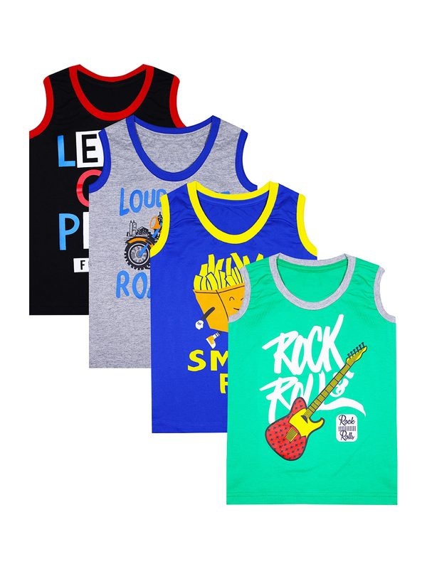 Luke & Lilly Boys Pack of 4 Multicoloured Printed Round Neck T-shirts
