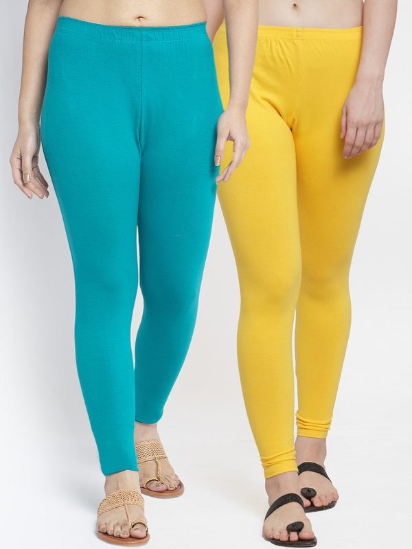 GRACIT Women Pack Of 2 Solid Ankle-Length Leggings