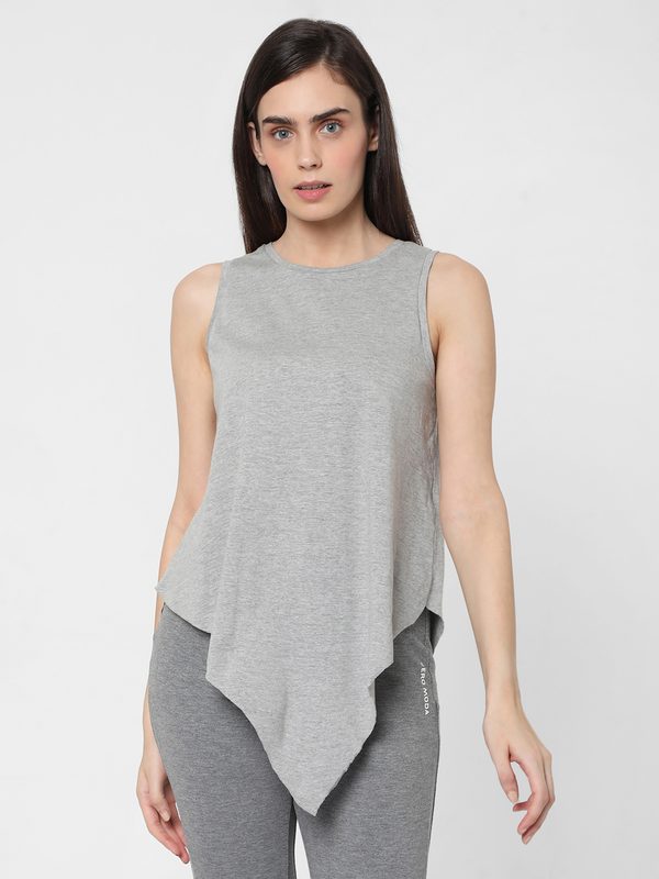 Vero Moda Women Grey Melange Regular Top