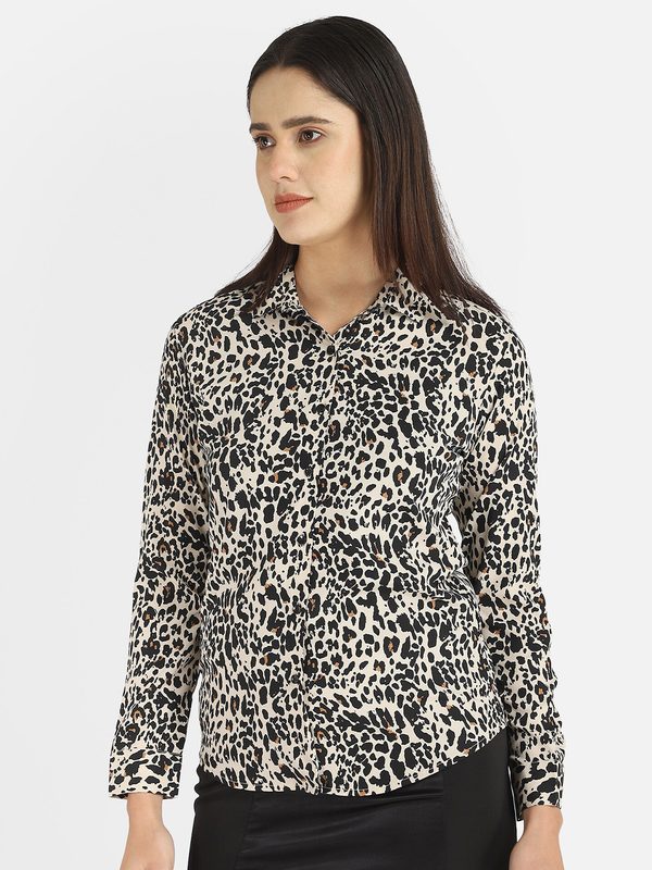 Fbella Women Multicoloured Standard Animal Printed Formal Shirt