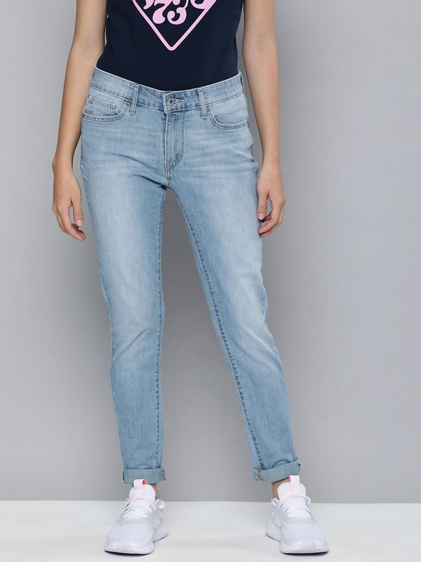 Levis Women Blue 711 Skinny Fit Heavy Fade Stretchable Jeans