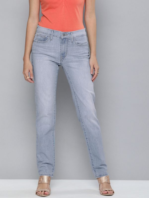Levis Women Blue 712 Slim Fit High-Rise Light Fade Stretchable Jeans