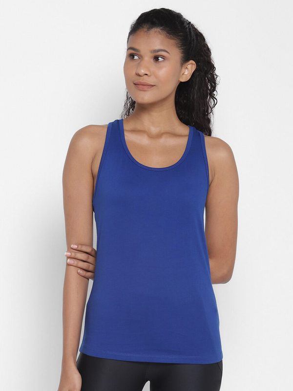 appulse Women Blue Cotton Tank Top