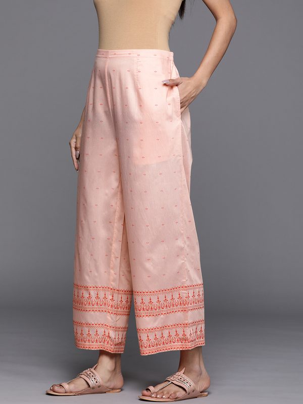 Libas Women Peach-Coloured Ethnic Motifs Printed Palazzos