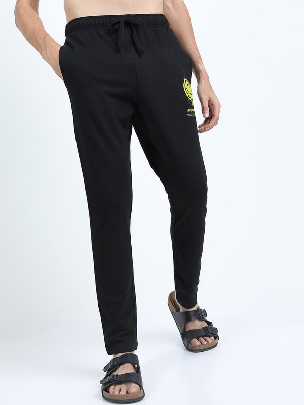 HIGHLANDER Men Black Solid Slim Fit Track Pants