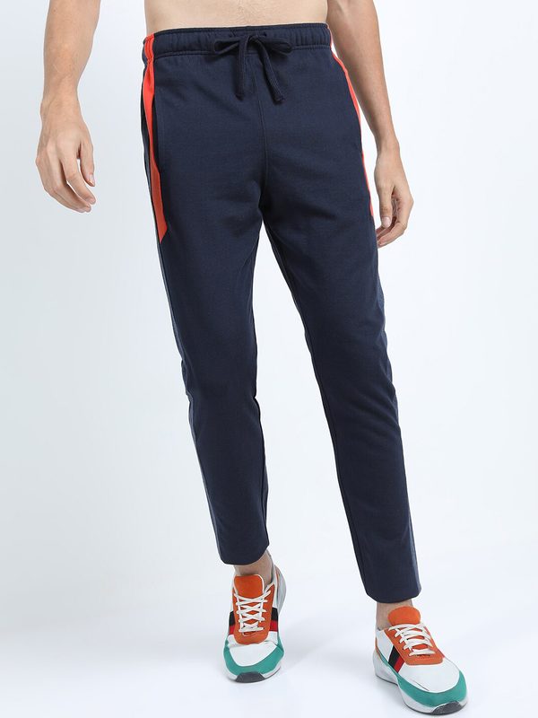 HIGHLANDER Men Navy Blue Solid Slim-Fit Track Pants