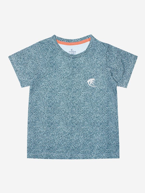 KiddoPanti Boys Green Printed Cotton T-shirt