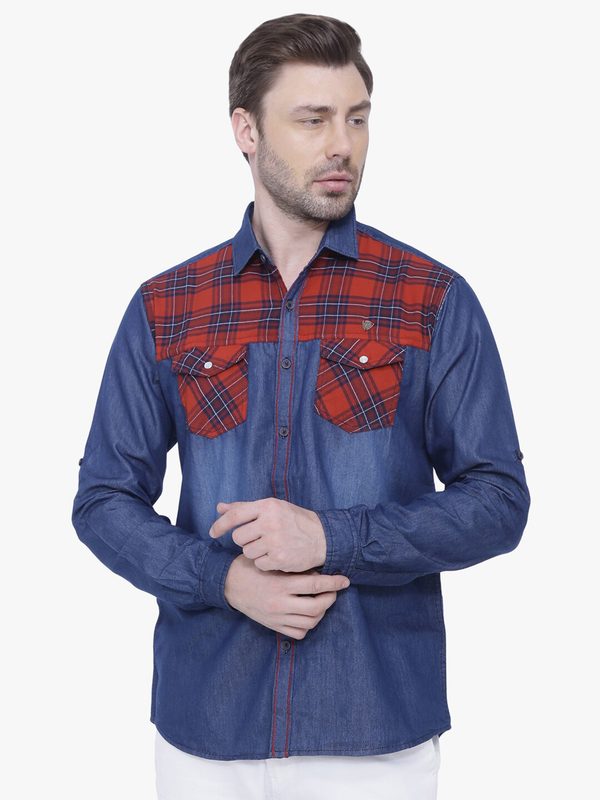 Kuons Avenue Men Maroon Smart Slim Fit Checked Casual Shirt
