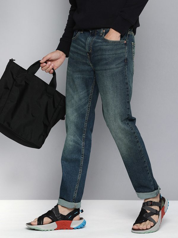 Levis Men Blue 512 Slim Fit Mid-Rise Light Fade Stretchable Jeans