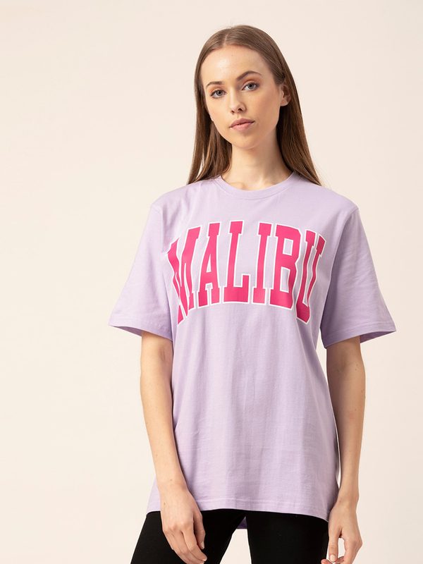 Lounge Dreams Typography Printed Pure Cotton Oversized T-shirt