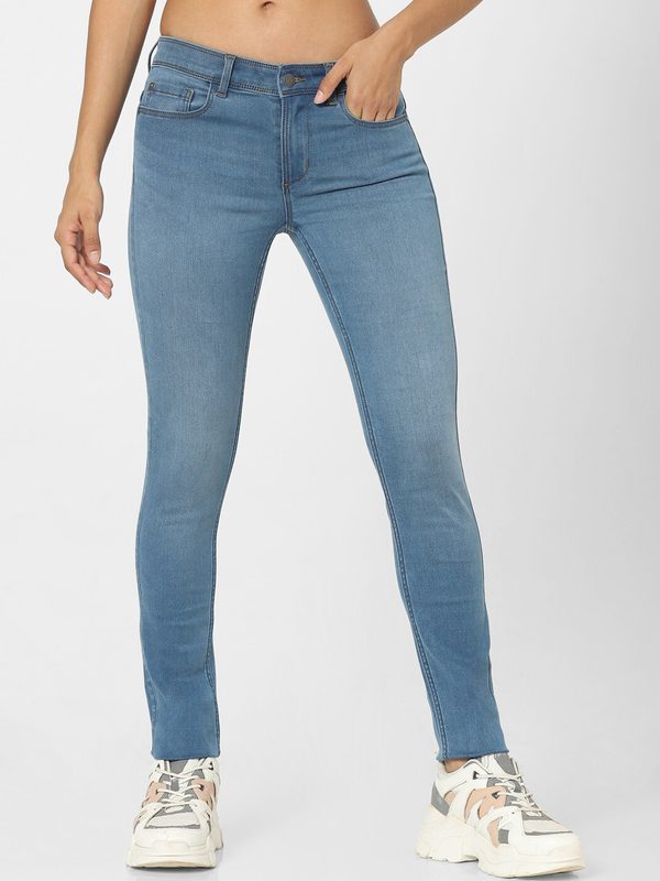 ONLY Women Blue Skinny Fit Light Fade Jeans