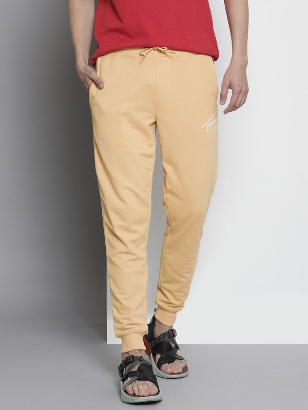 Tommy Hilfiger Men Beige Solid Joggers