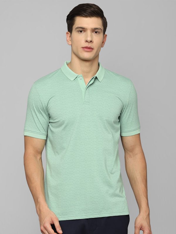 Louis Philippe Sport Men Printed Polo Collar Slim Fit T-shirt