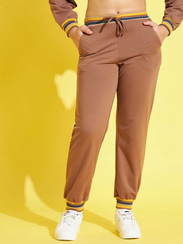 Noh.Voh - SASSAFRAS Kids Girls Solid Cotton Regular Fit Rib Hem Joggers