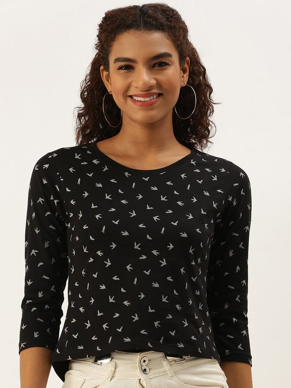 Kryptic Women Printed CottonT-shirt