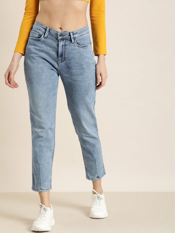 Moda Rapido Tapered Fit High-Rise Light Fade Stretchable Jeans