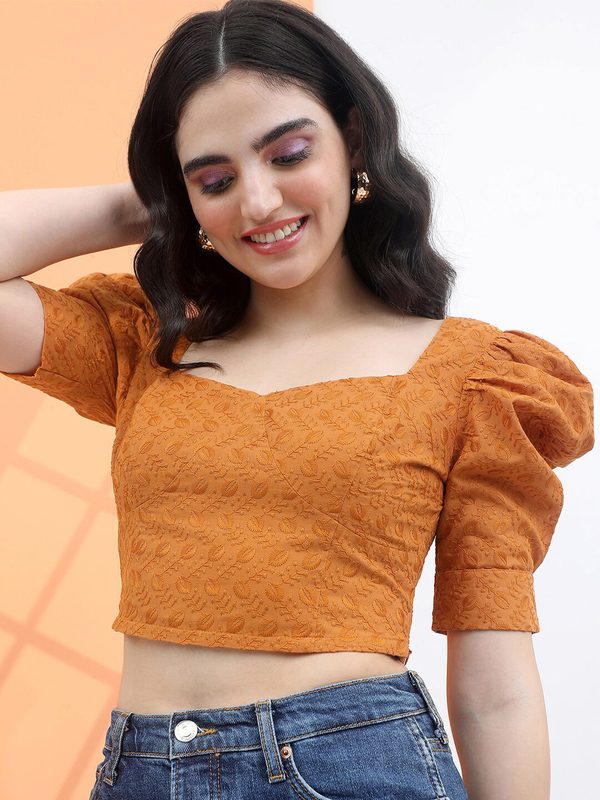 Tokyo Talkies Sweetheart Neck Crop Top