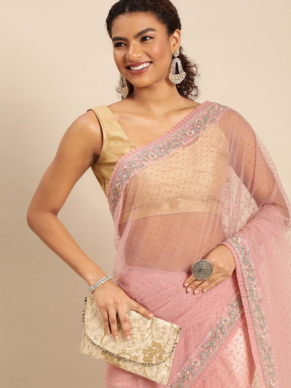 kasee Embellished Beads & Stones Net Saree