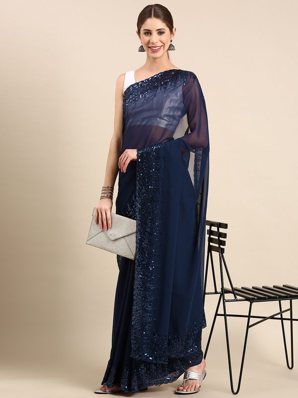 VASTRANAND Embellished Sequinned Saree