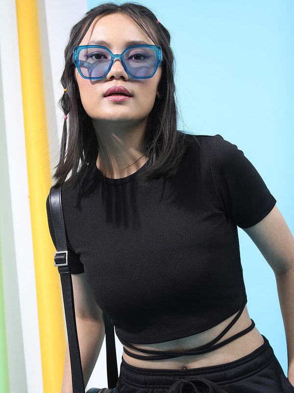 Tokyo Talkies Styled Back Wrap Around Crop Top