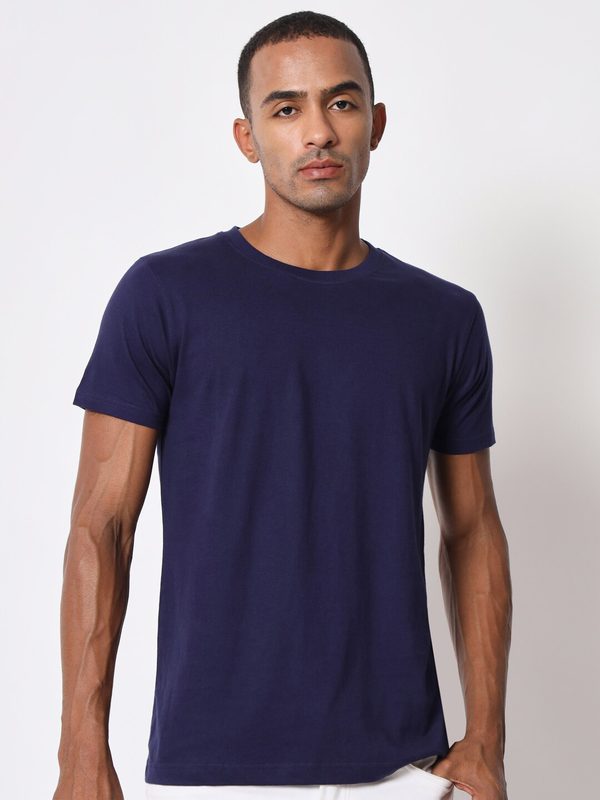 Aristitch Round Neck Cotton Relaxed Fit T-shirt