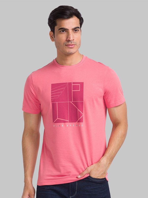 Park Avenue Graphic Printed Round Neck Slim Fit T-shirt