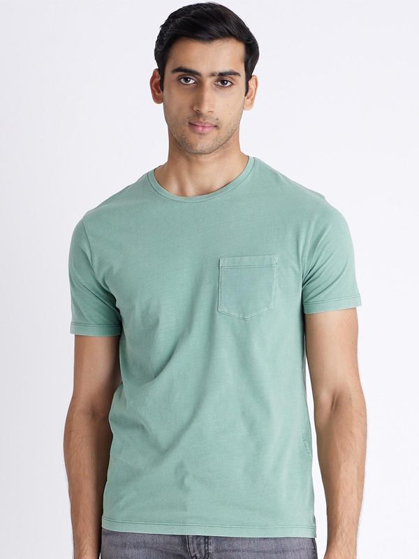 Celio Solid Round Neck Cotton T-shirt