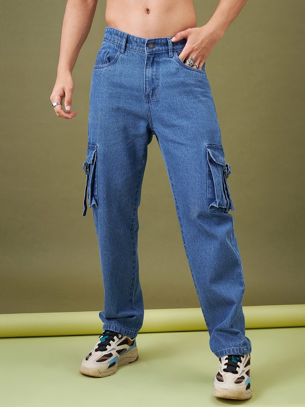 MASCLN SASSAFRAS Men Relaxed Fit Light Fade Pure Cotton Jeans