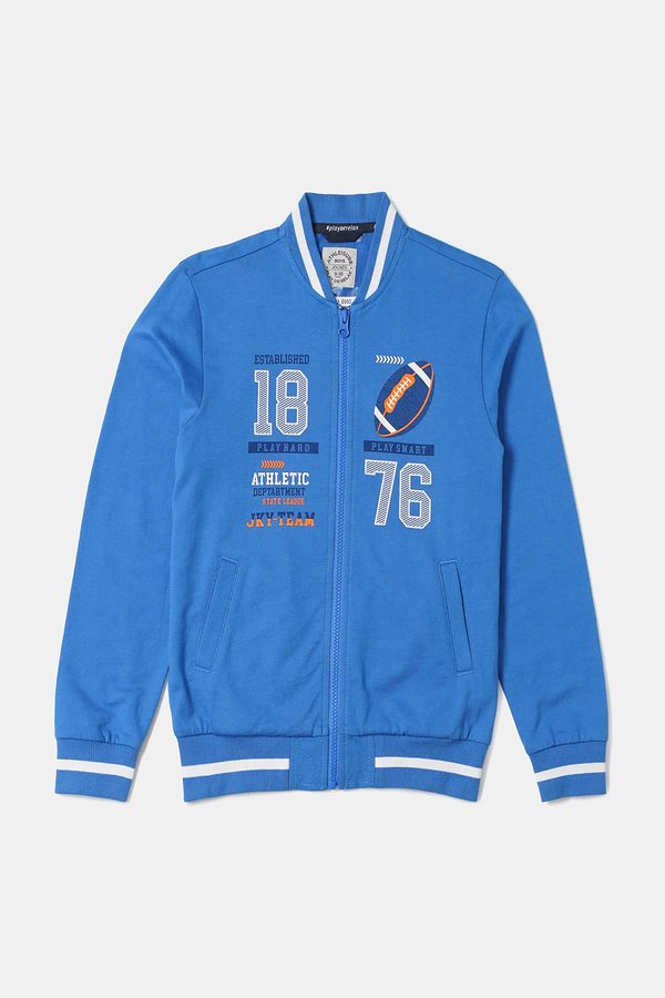 Jockey Boy Cotton Printed Full Sleeve Jacket With Convenient Side Pockets-AB38