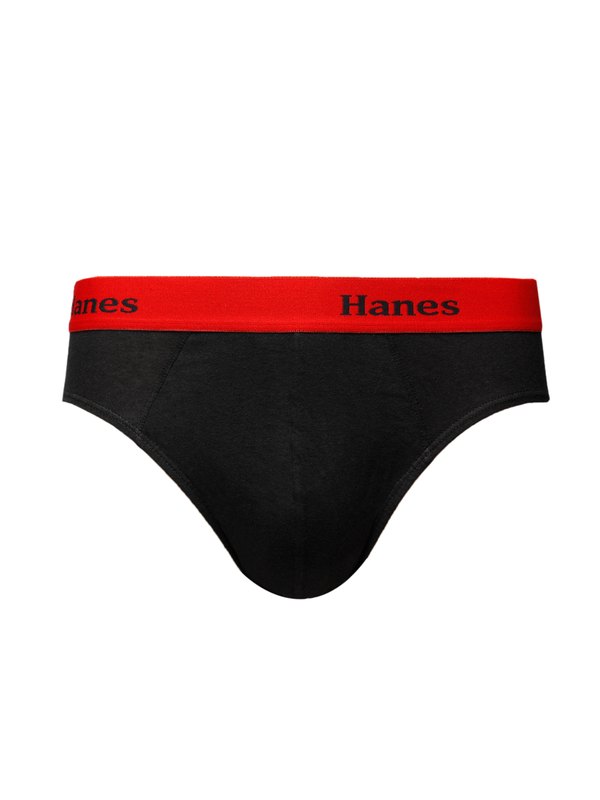 Hanes Men Black Ultimate Duo Dry Cotton Stretch Bikini Briefs