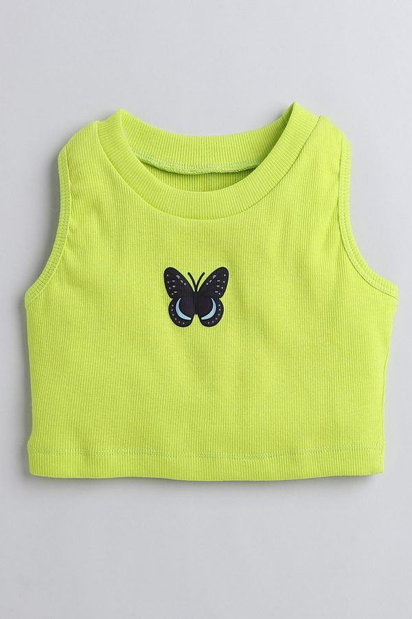AWW HUNNIE Girls Graphic Printed Cotton Crop Top