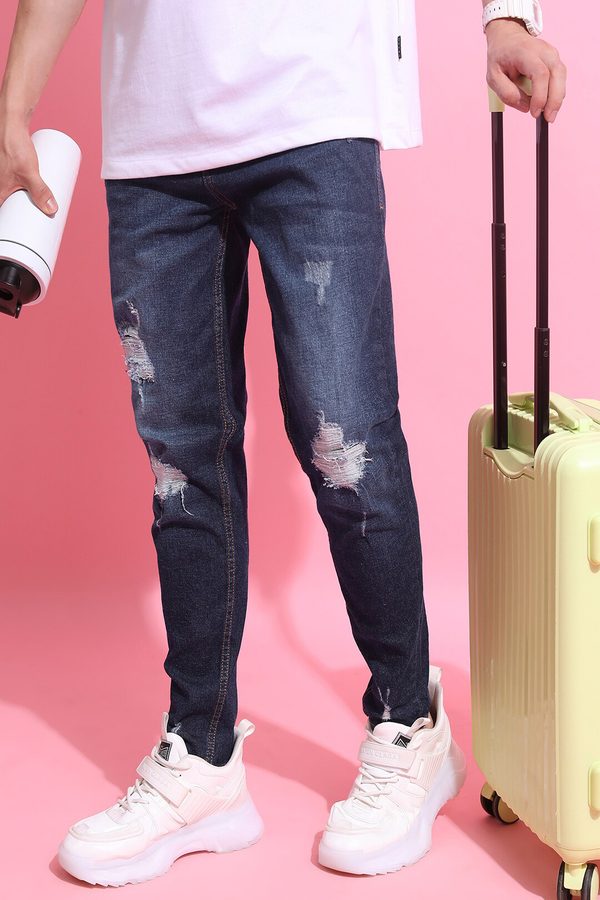HIGHLANDER Men Mid-Rise Skinny Fit Distressed Stretchable Jeans