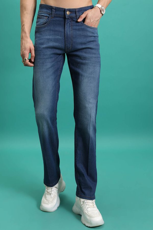 HIGHLANDER Men Straight Fit Clean Look Light Fade Stretchable Jeans
