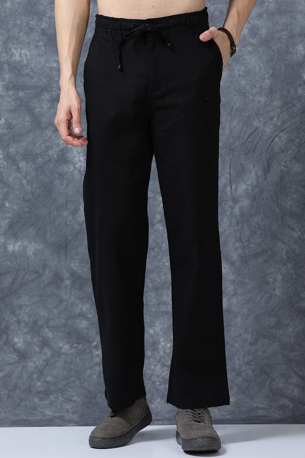 The Roadster Lifestyle Co Linen Relaxed-Fit Regular Trousers
