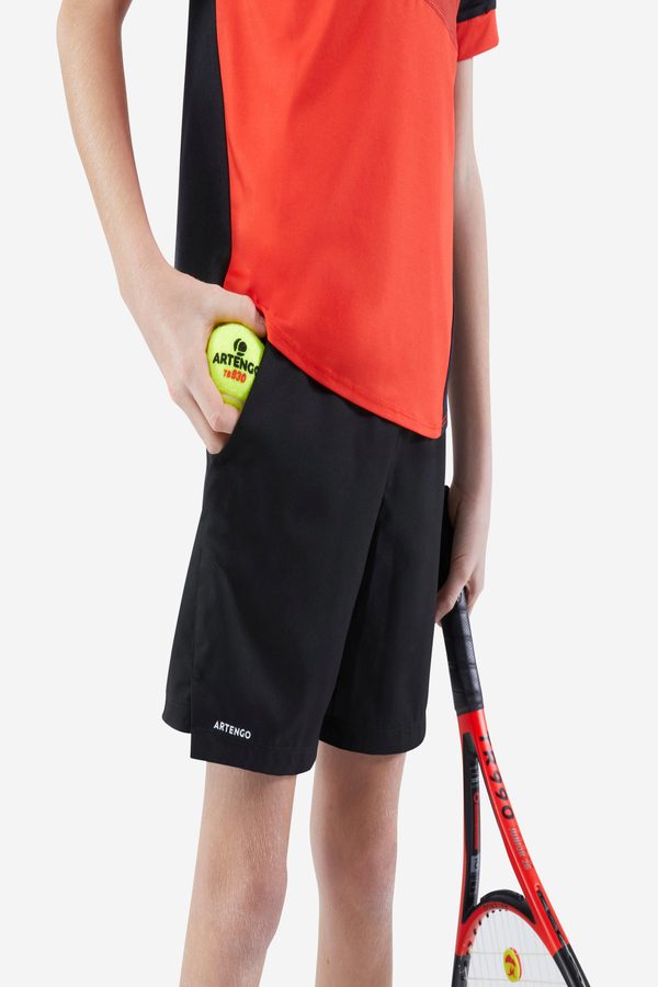 Decathlon Kuikma - Kids Black TSH Dry Breathable Tennis Shorts