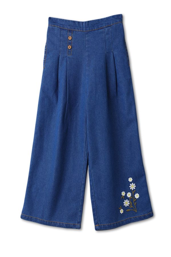 Nauti Nati Nautinati Embroidered Mid-Rise Wide Leg Stretchable Jeans