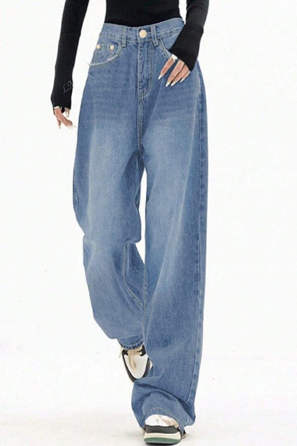 Aadvi Fashion Women Comfort High-Rise Heavy Fade Baggy Acid Wash Stretchable Jeans
