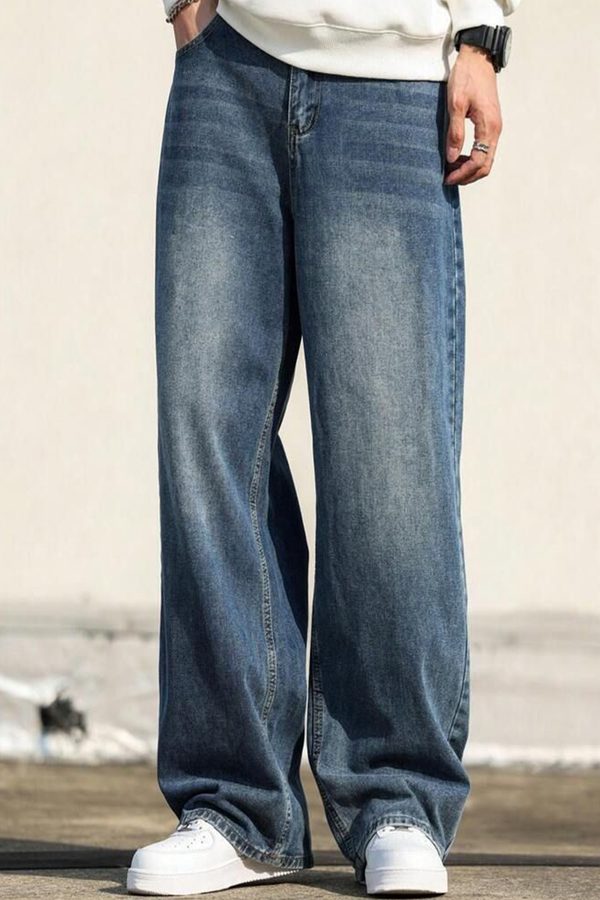STEPLE DENIMS Men Baggy Loose Fit Mid-Rise Cotton Relaxed Jeans