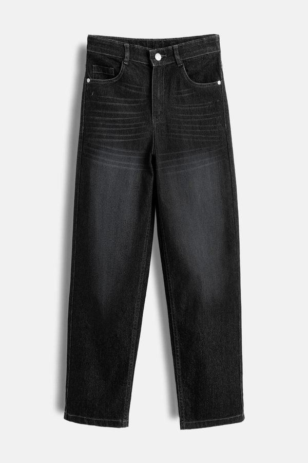 Urbano Juniors Boys Black Loose Baggy Fit Washed Denim Stretchable Jeans