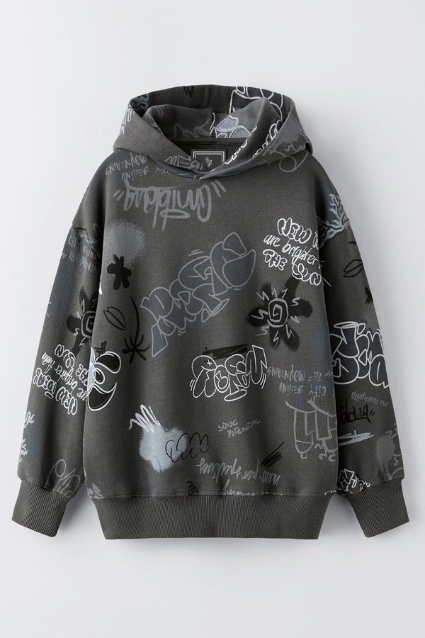 Alan Jones Boys Graphic Printed Hooded Neck Sweatshirt
