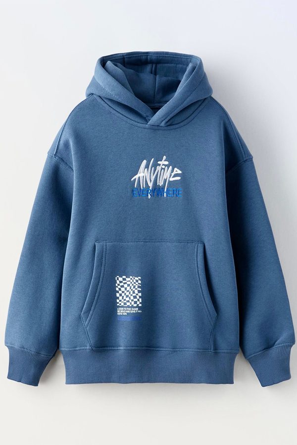 Alan Jones Boys Printed Hooded Oversize Sweatshirt