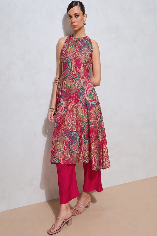 FLOWERVELLY Women Printed Kurta with Pyjamas