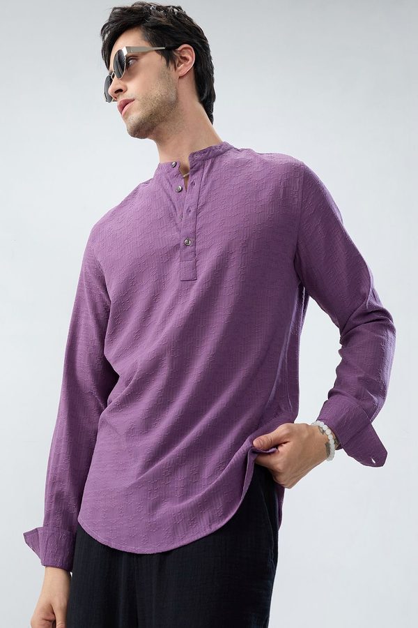VASTRADO Thread Work Luxary Woven Design Polyester A-Line Above Knee Kurta