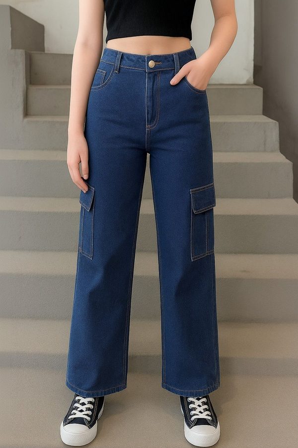 ADBUCKS Girls Flared High-Rise Stretchable Jeans